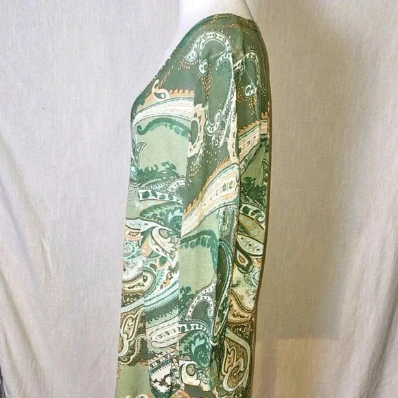 Chicos The Everyday Cardigan Paisley Button Down Long Sleeve SZ 1(M) - Picture 6 of 11